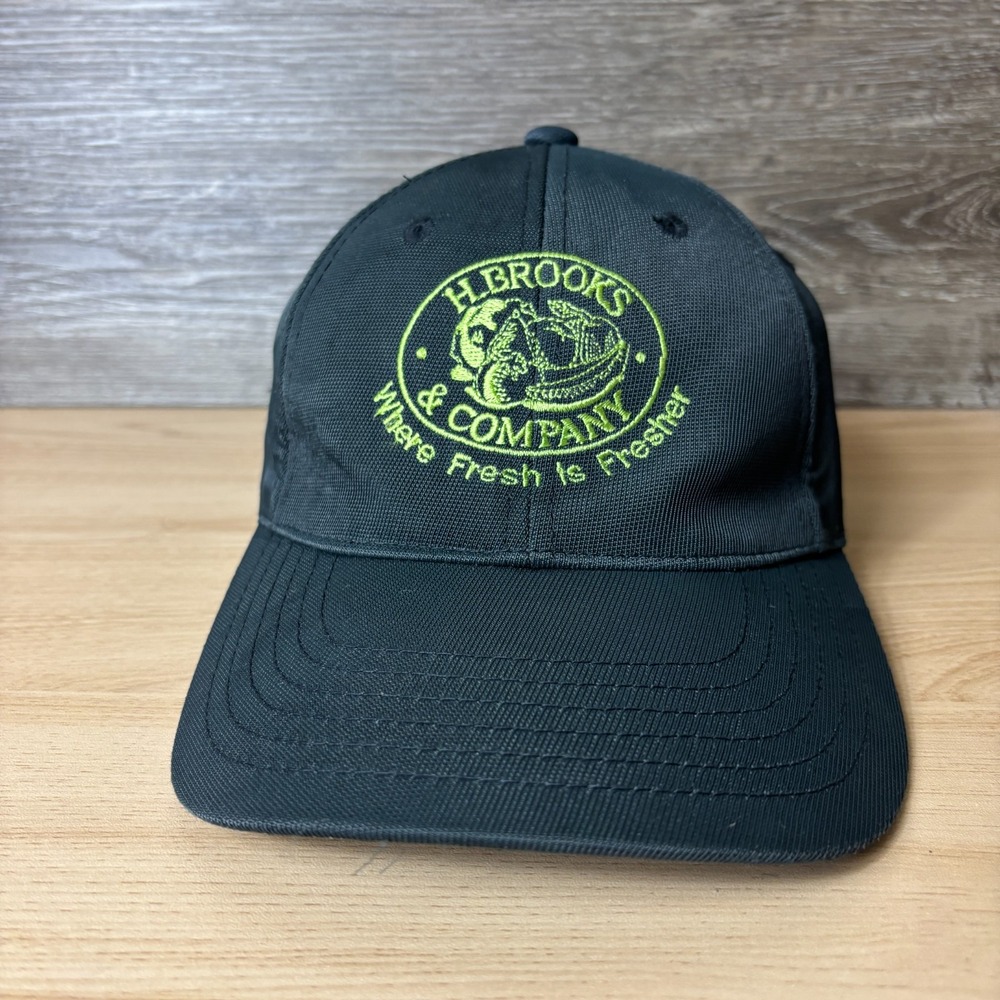 H Brooks and Company Hat Cap Strap Back Black One Size Adjustable